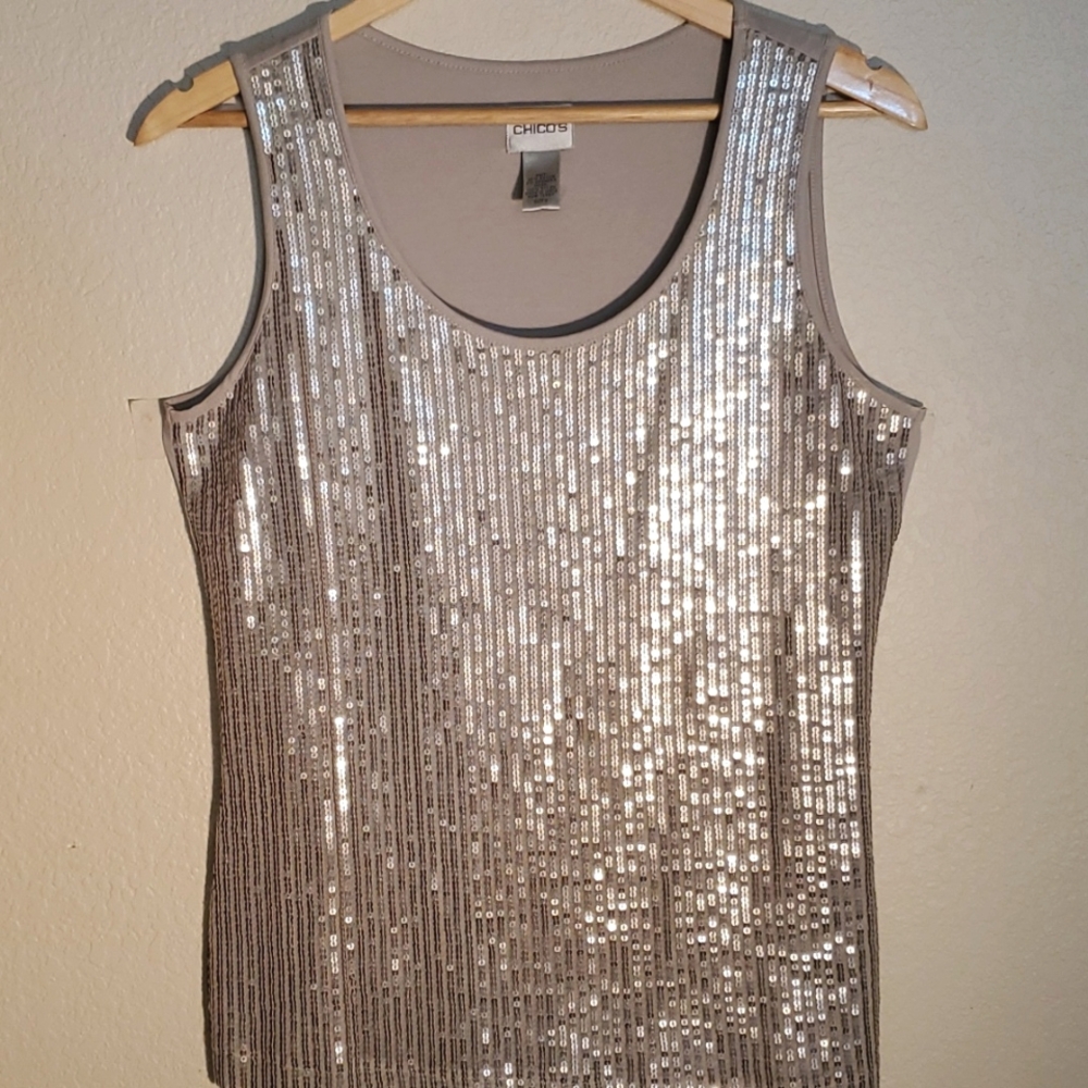 🌿SAGE GREEN IRREDESCENT KNIT TANK🌿  SIZE 0 (4-5)